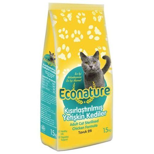 Econature Tavuklu Kısırlaştırılmış Yetişkin Kedi Maması 15 Kg