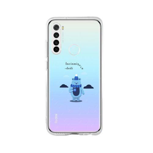 Redmi Note 8 İncinmişsin Dedi Desenli Premium Şeffaf Silikon Kılıf