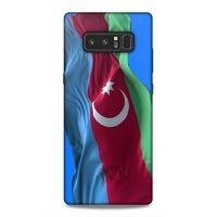 Samsung Galaxy Note 8 Uyumlu Kılıf Azarbaijan (6) Silikon Kılıf Dalgalanan Bayrak