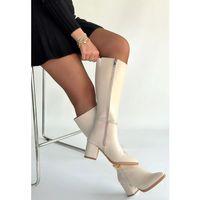 Jeoli Bej Cilt Topuklu Çizme