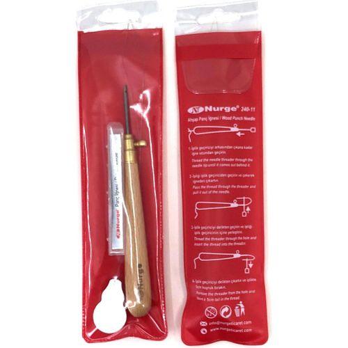 Nurge Punch Iğnesi Seti ( 3 Iğneli Ahşap Saplı )