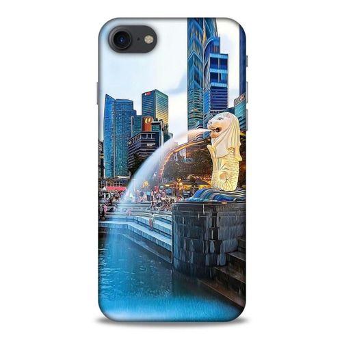 Apple Iphone 8 Kılıf Dünya Mimarisi (47) Crystal Flex Kılıf Merlion Singapur