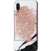 Samsung Galaxy A02 Kılıf Baskılı Kapak - Simli Mermer +Tam Ekran Koruyucu