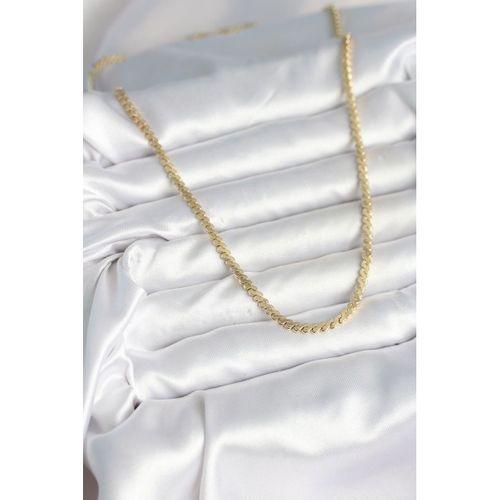 60 cm Gold Renk Pirinç Yassı Zincir Model Kadın Kolye