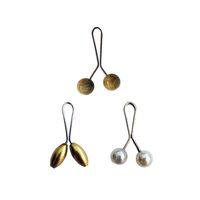 3 Adet Tesettür Eşarp ve Şal Klipsi Sarı İnci Beyaz Hardal