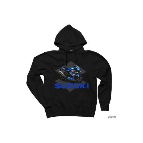 Suzuki GSX-R1000 Siyah Kapşonlu Sweatshirt Hoodie