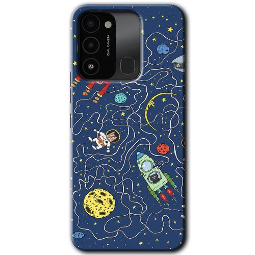 Tecno Spark 8C Kılıf HD Desen Baskılı Arka Kapak - Kedi Galaksi