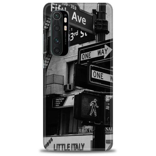 Xiaomi Mi Note 10 Lite Kılıf HD Baskılı Kılıf - One Way + Tam Ekran Koruyucu