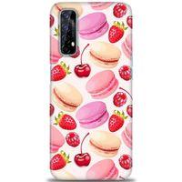Realme 7 Kılıf HD Baskılı Kılıf - Makaron ve Çilekler + Tam Ekran Koruyucu