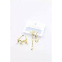 3'lü Bulut Küpe - Altın