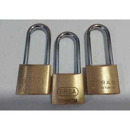 Doras Ersa 3'lü Set Uzun Kanca Pas Pirinç Asma Kilit 30 Mm
