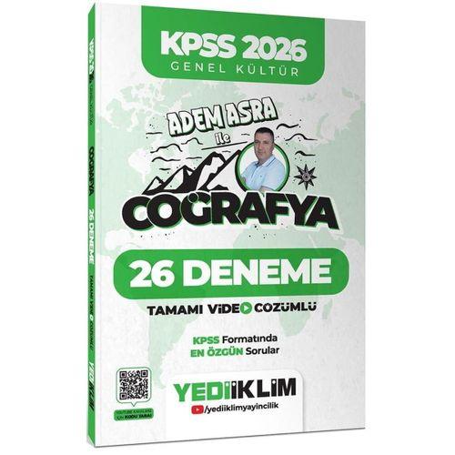 2026 Genel Kültür Adem Asra ile Coğrafya Tamamı Video Çözümlü 26 Deneme Yediiklim