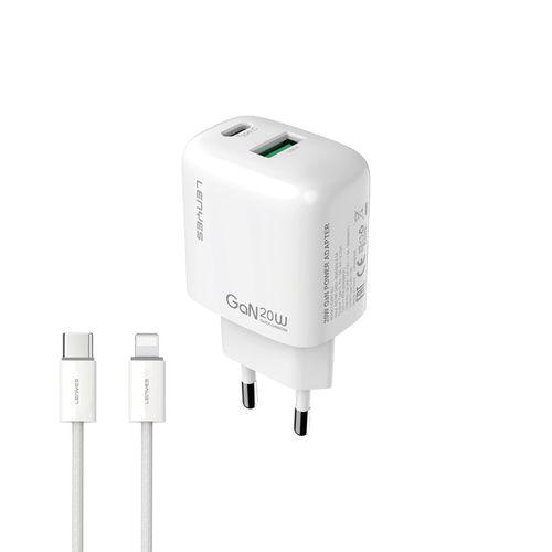 Lenyes LCH91-TC-L Type-C to Lightning GaN Teknolojili PD ve USB Hızlı Şarj Özellikli Şarj Seti 20W