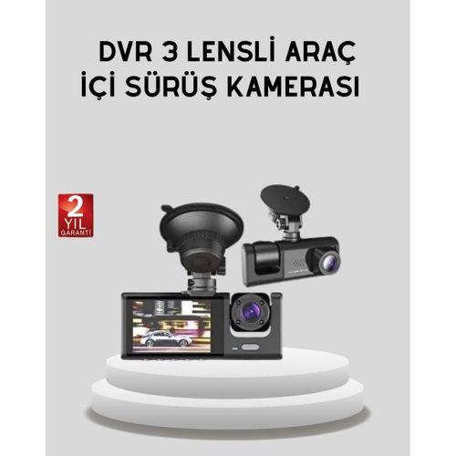 Full Hd Üç Kameralı Araç Kamerası 170° Geniş Açılı Ve Park Destekli