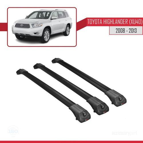 Toyota Highlander (XU40) 2008-2013 Arası ile uyumlu ACE-1 Ara Atkı Tavan Barı SİYAH 3 ADET BAR