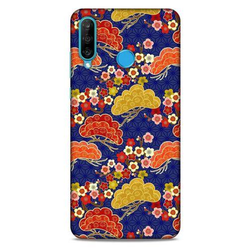 Huawei P30 Lite Kılıf Japonya (50) Shockproof Kılıf Renkli Çiçekler