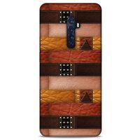Oppo Reno 2 Kılıf Patchwork (33) Hybrid Kılıf Kahve Toz Pembe