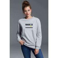 Rocky II Altaki Sarı Baskılı Gri Kadın Sweatshirt