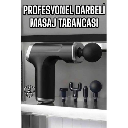 Masaj Tabancası 4 Başlıklı Kas Ve Vücut Ağrıları İçin Şarjlı Darbeli