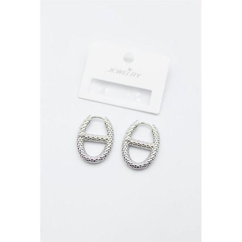 Oval Halka Küpe - Gümüş