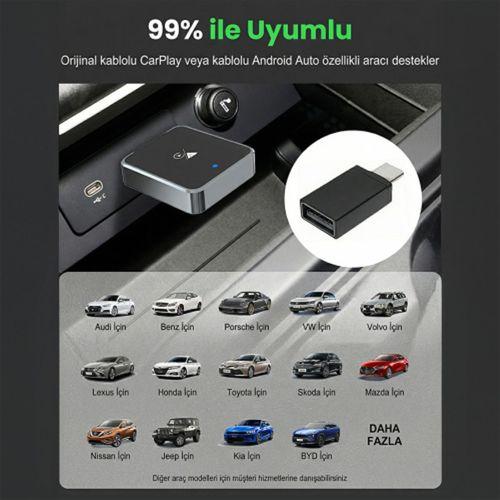 S-LINK SL-CAR01, 2in1 Android ve Apple Cihazlar, Kablosuz Android Auto ve Carplay Adaptörü