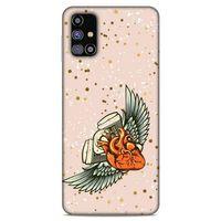 Lopard Samsung Galaxy M31s Uyumlu Kılıf Tattoo's (27) Tasarımlı Kılıf Kalp Dövmesi