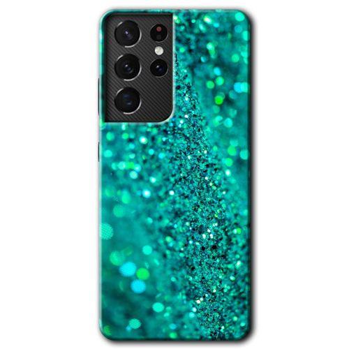 MRCİLETİSİM Samsung Galaxy S21 Ultra Kılıf HD Desen Baskılı Arka Kapak + Temperli Cam - Diamonds