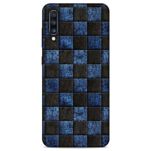Samsung Galaxy A70s Kılıf Patchwork (9) Kılıf Siyah Mavi