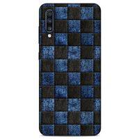 Samsung Galaxy A70s Kılıf Patchwork (9) Kılıf Siyah Mavi
