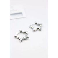 Taşlı Yıldız Küpe - Gümüş