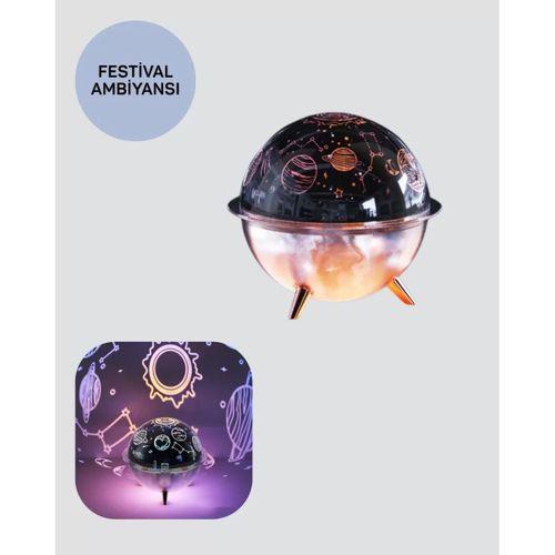 Usb Şarjlı Uzay Temalı Işık Projektörü Hava Nemlendirici