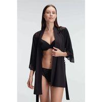 Dantelli Sabahlık Balenli Destekli Dolgulu Taşlı Sütyen Ve String 3'lü Takım