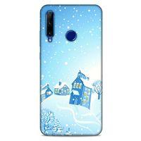Huawei Honor 20 Lite Kılıf Snowix (24) Darbe Emici Kılıf Beyaz Mavi
