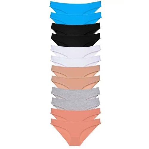 12 Adet Eko Set Likralı Kadın Slip Külot Çok Renkli 4