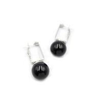 İncili Küpe - Siyah