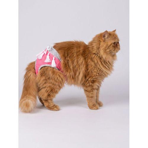 Neo Pink Dişi Kedi Regl Külotu | Don | Kedi İç Çamaşırı | Ayarlanabilir Bağcıklı | Küçük Irklar İçin