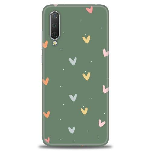 Xiaomi Mi 9 Lite Kılıf HD Baskılı Kılıf - Soft Kalpler + Tam Ekran Koruyucu