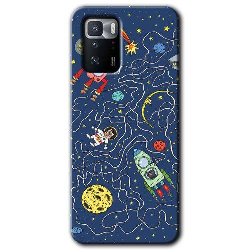 MRCİLETİSİM Poco x3 GT Kılıf HD Desen Baskılı Arka Kapak + Temperli Cam - Kedi Galaksi