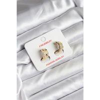 14K Gold Renk Kaplama CM Kadın Küpe