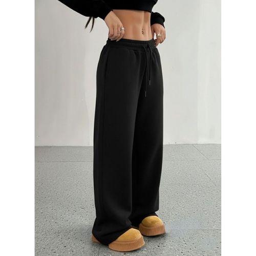 Kadın Yüksek Bel Lastikli Bağcıklı Geniş Kesim Dalgıç Pantolon