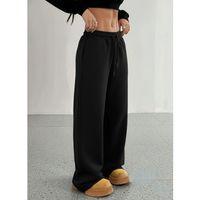 Kadın Yüksek Bel Lastikli Bağcıklı Geniş Kesim Dalgıç Pantolon