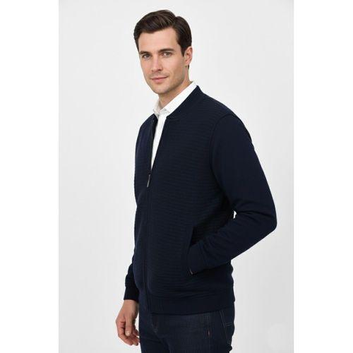 Erkek Hakim Yaka Astarlı Triko Fermuarlı Mont BGL-ST04831