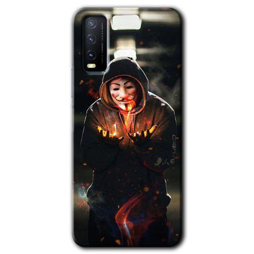 Vivo Y11s Kılıf HD Desen Baskılı Arka Kapak - V for Fire