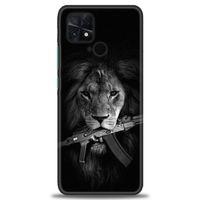 Xiaomi Poco C40 Kılıf HD Baskılı Kılıf - Tüfek ve Aslan + Tam Ekran Koruyucu