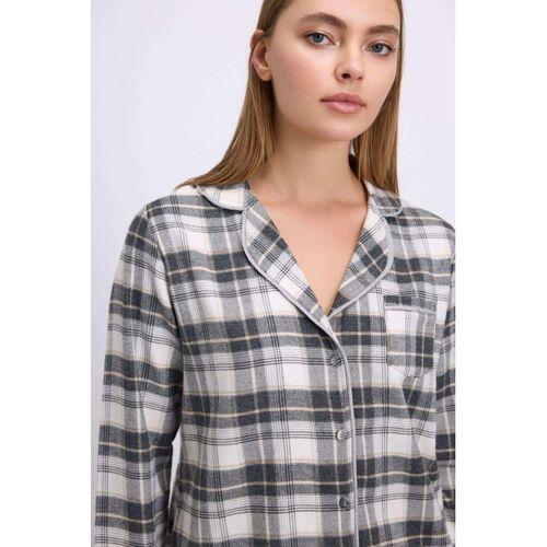 Kareli Flanel Görünümlü Uzun Kollu 2'li Pijama Takımı