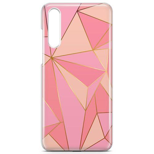 Huawei P20 Pro Kılıf Elmas Pembe Arka Kapak Koruma Desenli Full Koruyucu