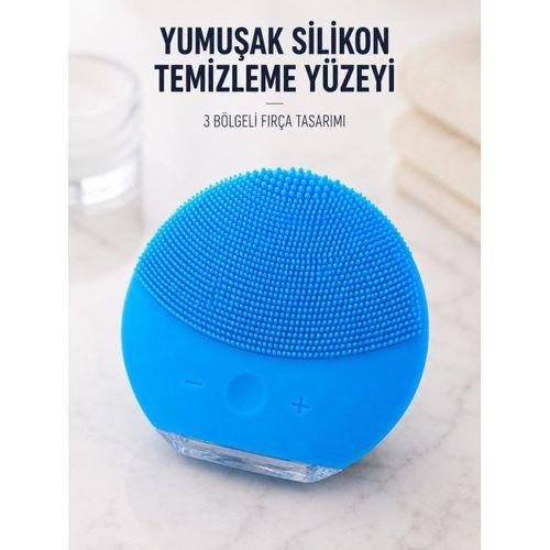 Silikon Yüz Temizleme Fırçası Ayarlanabilir Titreşimli Mavi Cilt Bakım Cihazı