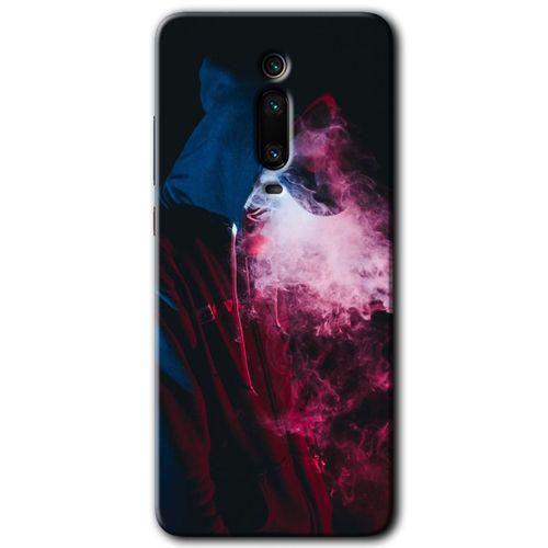 BeRa Aksesuar Xiaomi Mi 9T Kılıf Baskılı Kapak - Smoke-Man +Tam Kaplayan Mat Seramik