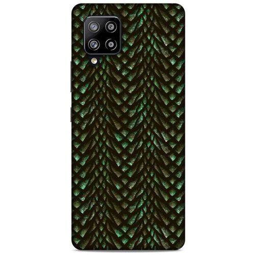 Samsung Galaxy A12 Kılıf Dragons (3) Kapak Ejderha Cilt Yeşil