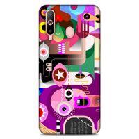 Lopard Samsung Galaxy A60 Uyumlu Kılıf Soyut Sanat (22) Desenli Tam Koruma Kılıfı